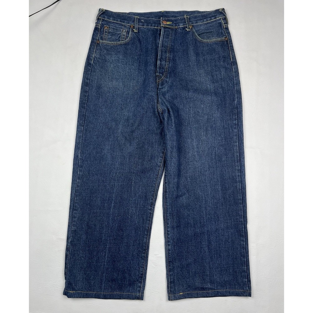 Vintage Evisu Indigo Genes Jeans Mens 36x25 Blue Denim Y2K